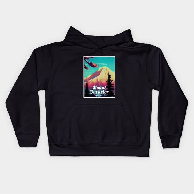 Mount Bachelor Oregon United States ski Kids Hoodie by UbunTo